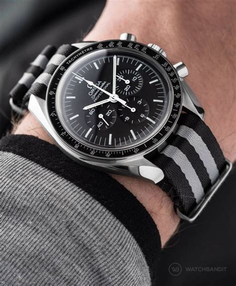 omega speedmaster pro leather nato strap|omega speedmaster nato strap size.